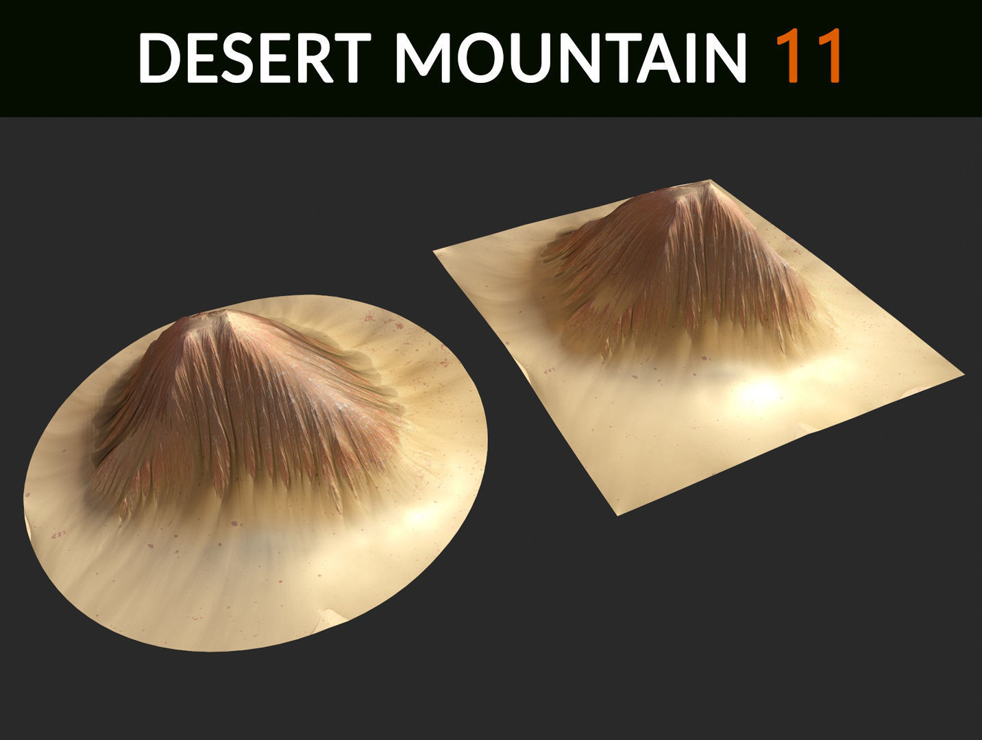  Desert Mountains Collection Low-poly 3D model_11