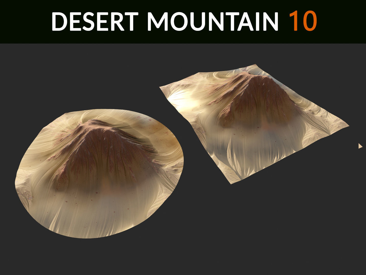  Desert Mountains Collection Low-poly 3D model_10