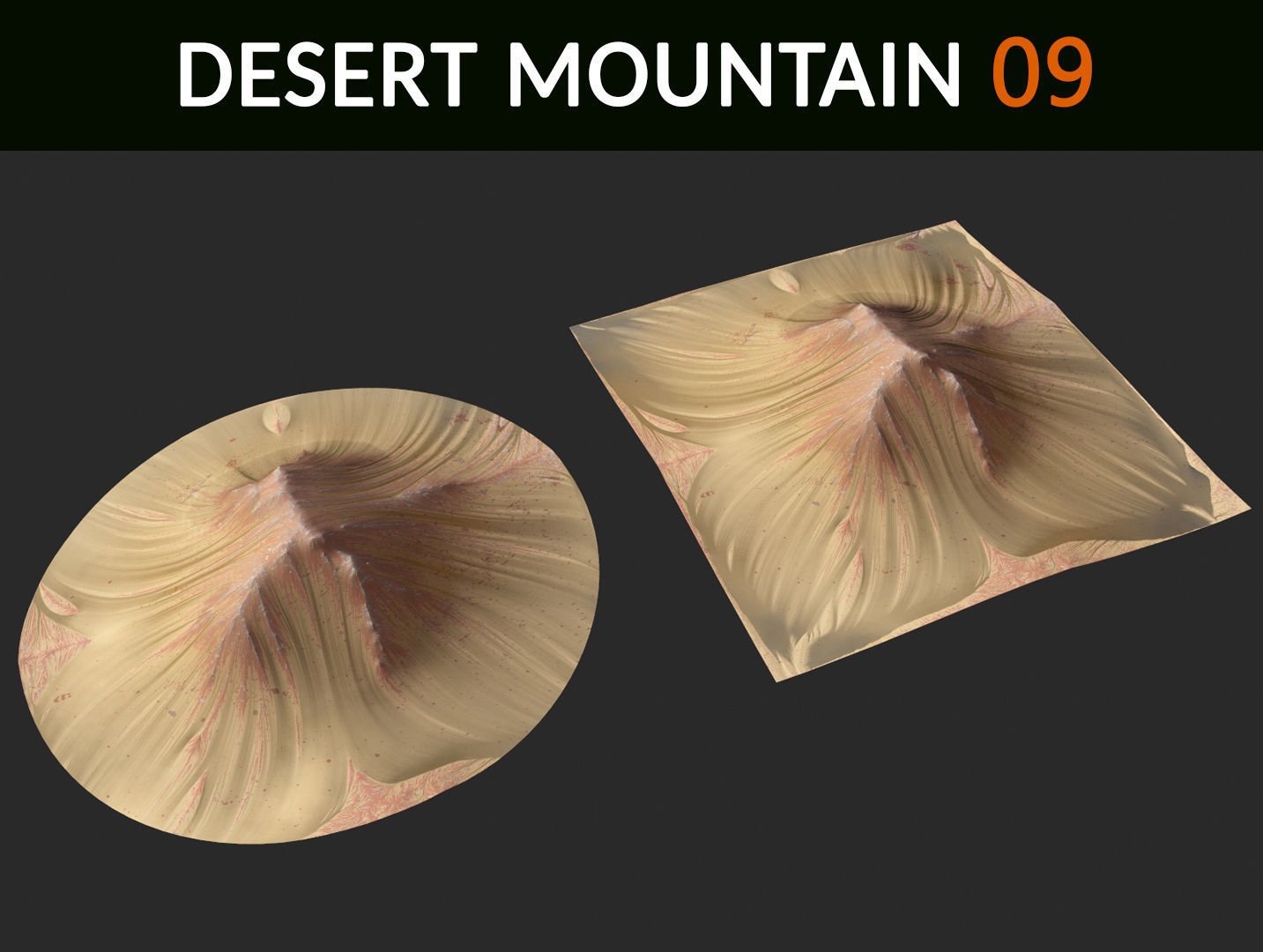  Desert Mountains Collection Low-poly 3D model_9