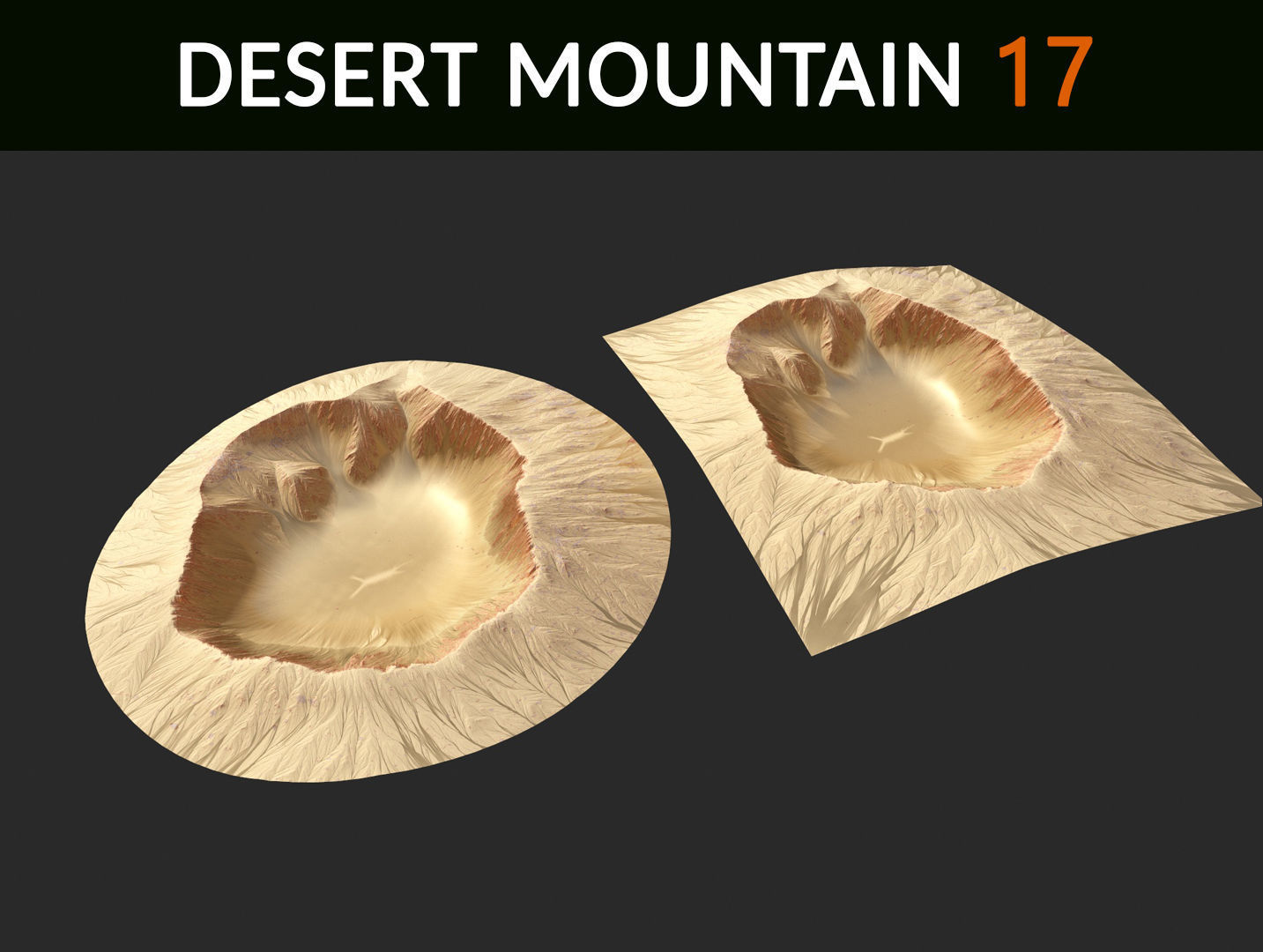 Desert Mountains Collection Low-poly 3D model_17