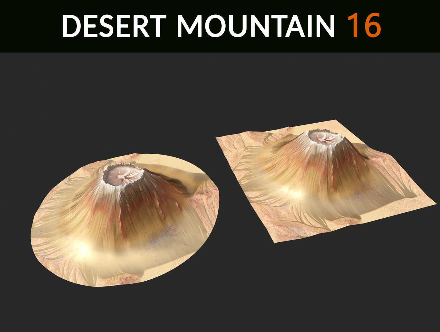  Desert Mountains Collection Low-poly 3D model_16