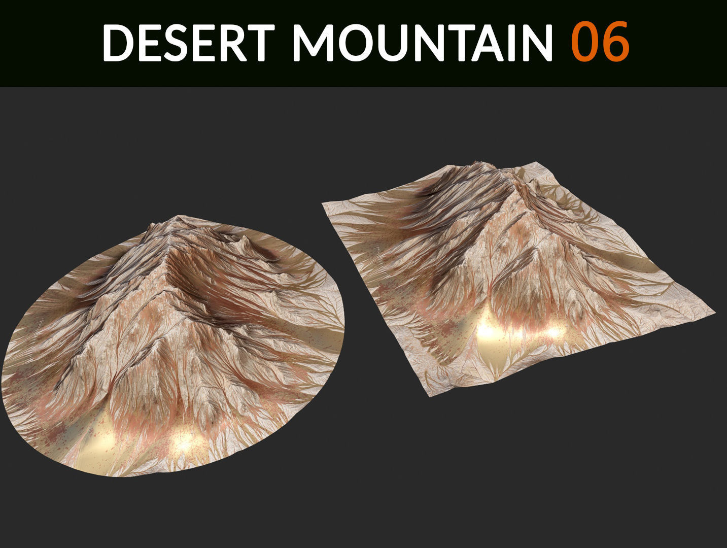  Desert Mountains Collection Low-poly 3D model_6