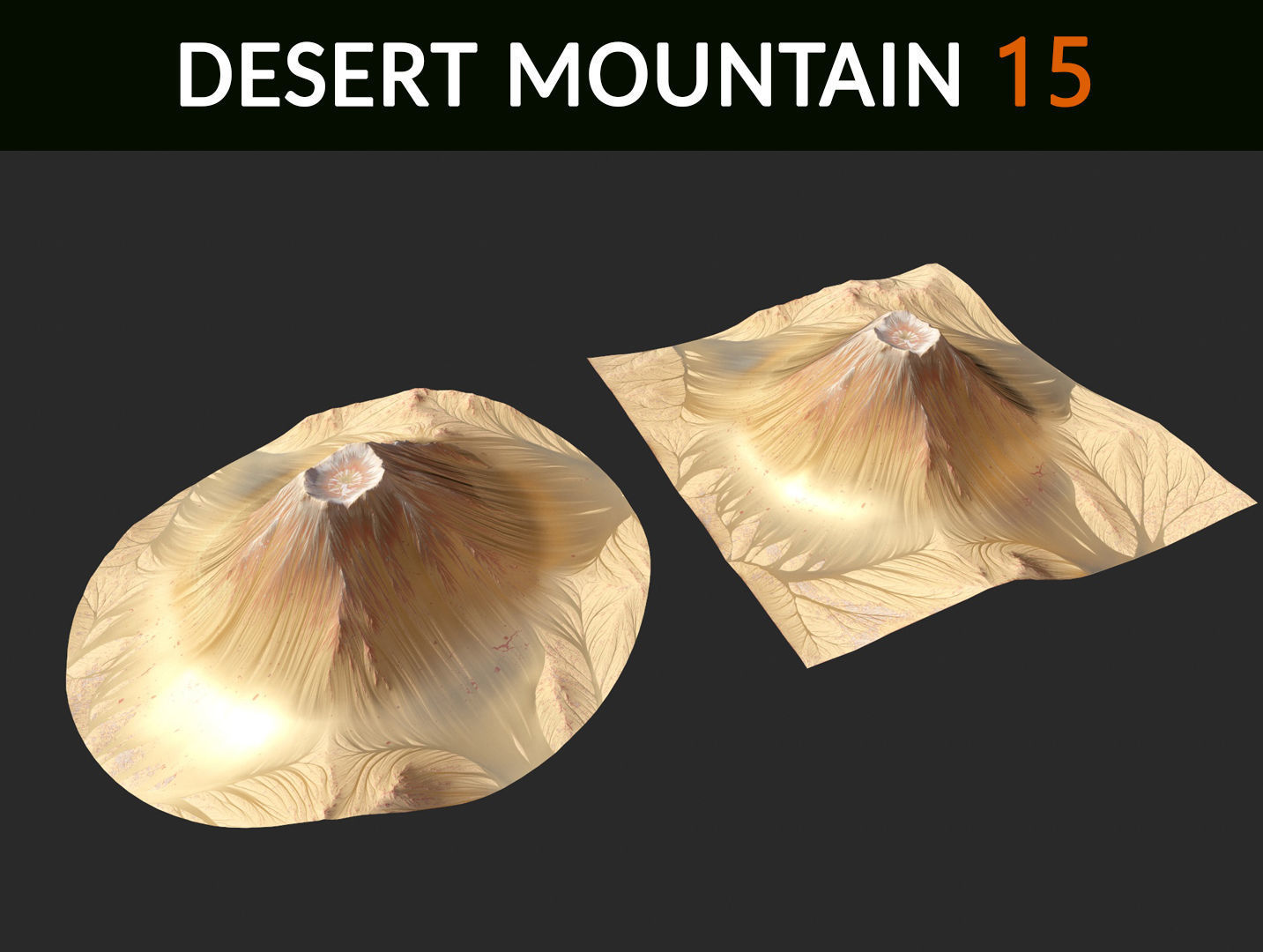  Desert Mountains Collection Low-poly 3D model_15