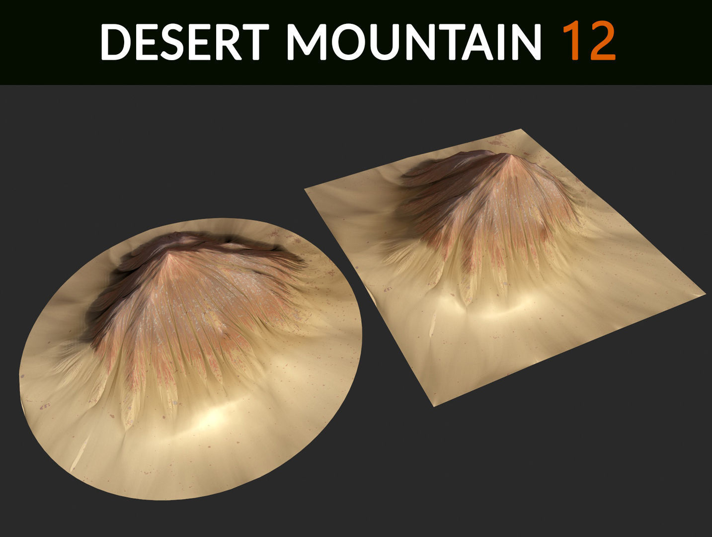  Desert Mountains Collection Low-poly 3D model_12
