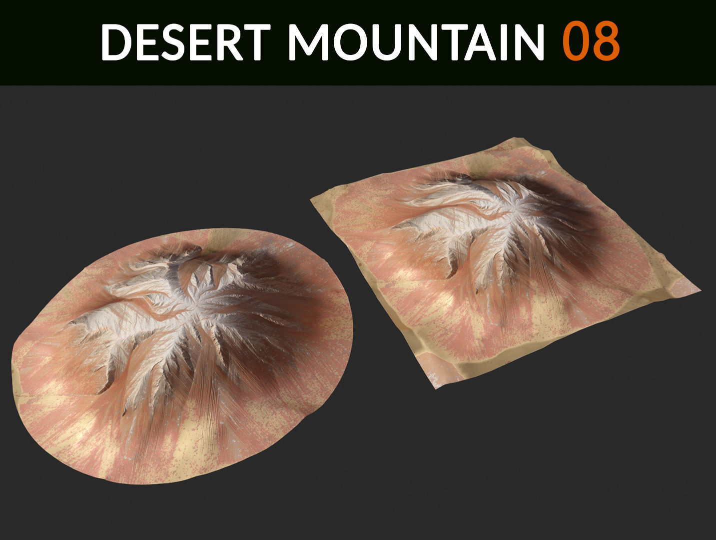  Desert Mountains Collection Low-poly 3D model_8