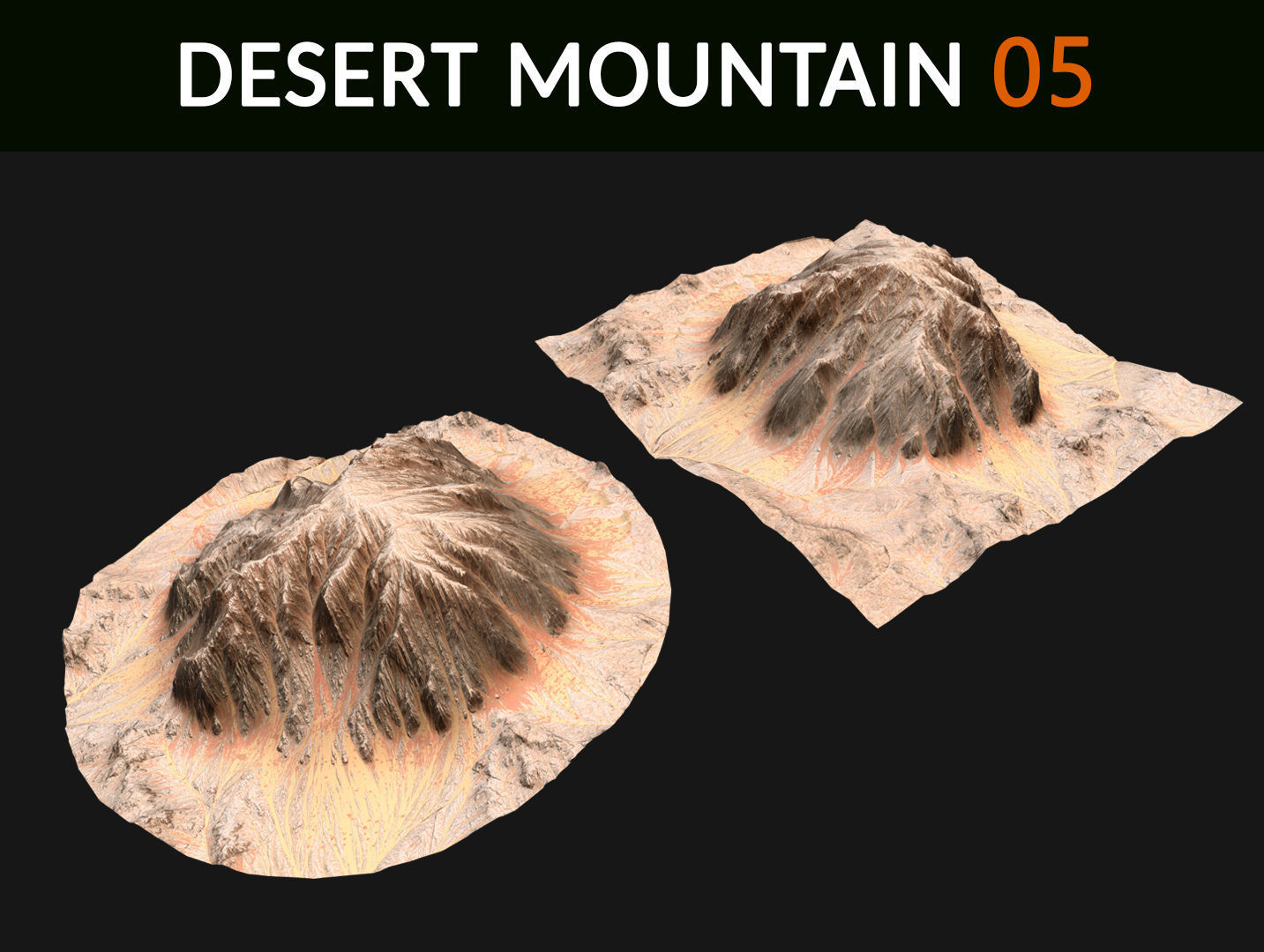  Desert Mountains Collection Low-poly 3D model_5