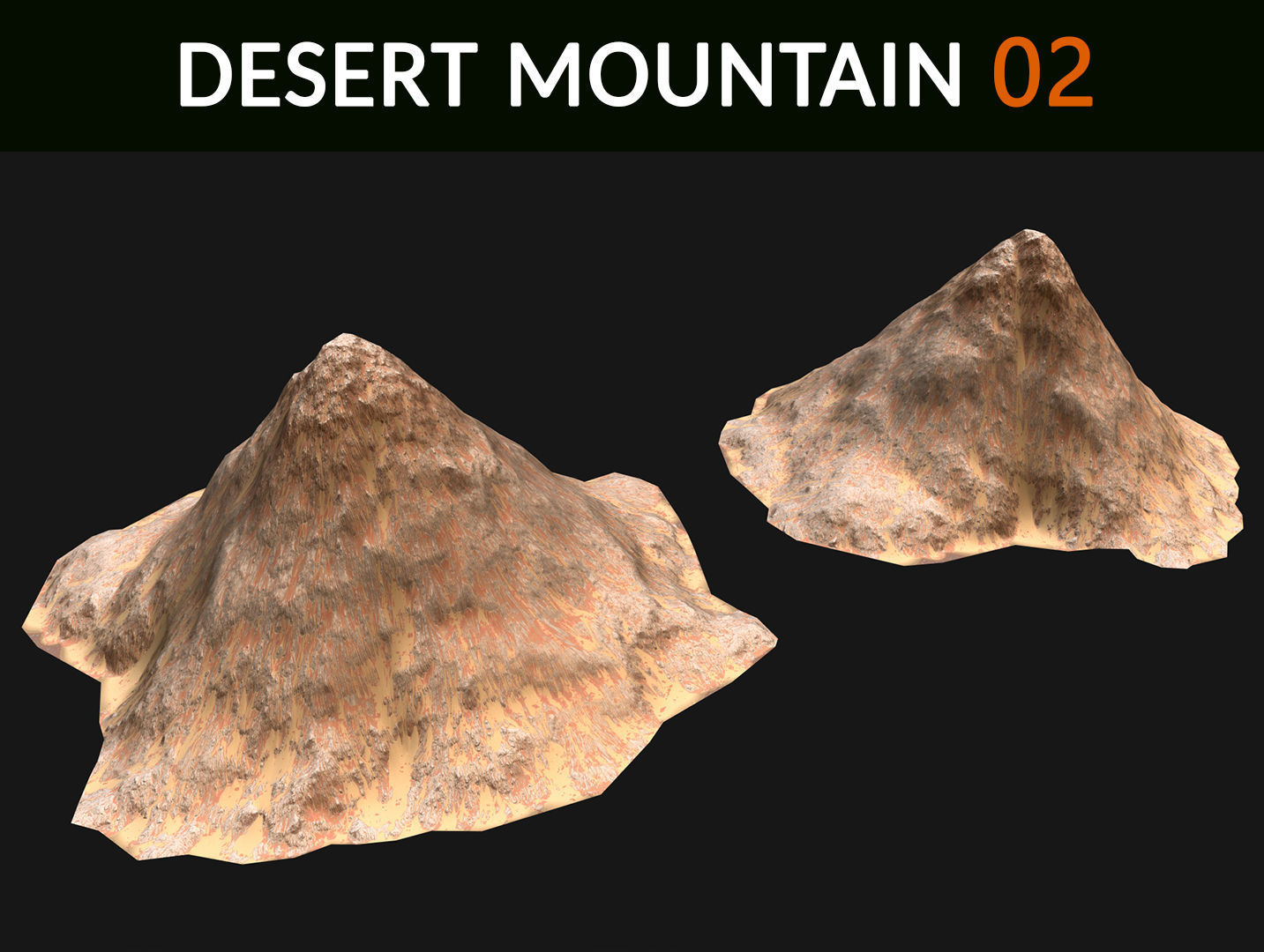  Desert Mountains Collection Low-poly 3D model_2
