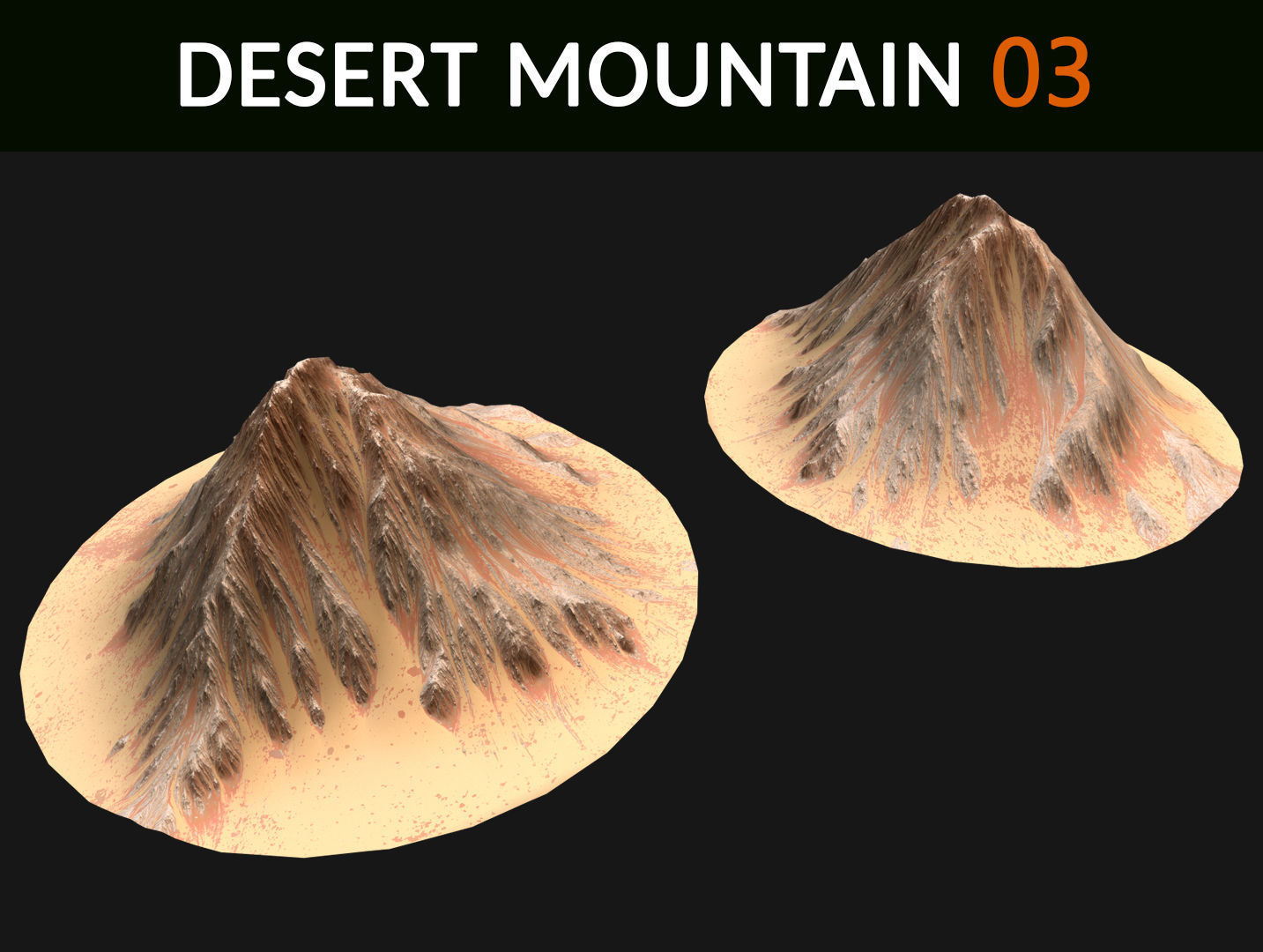  Desert Mountains Collection Low-poly 3D model_3