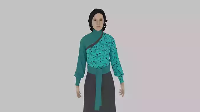 woman in asian clothes