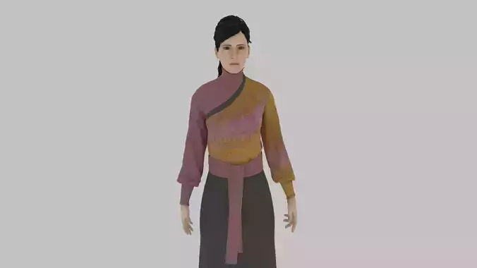 woman in asian clothes