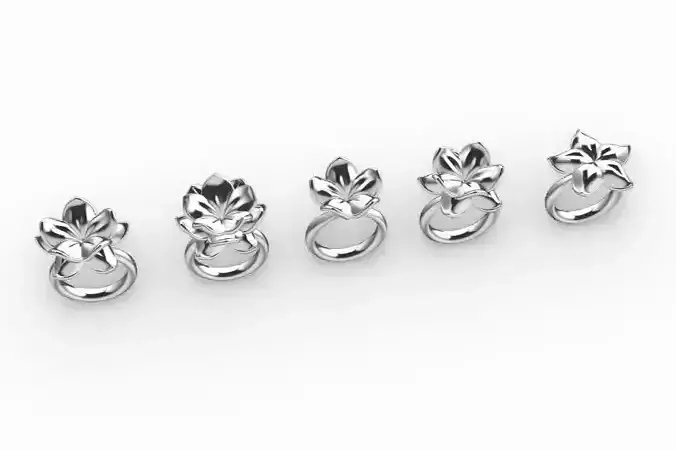 Flower rings 3D print model