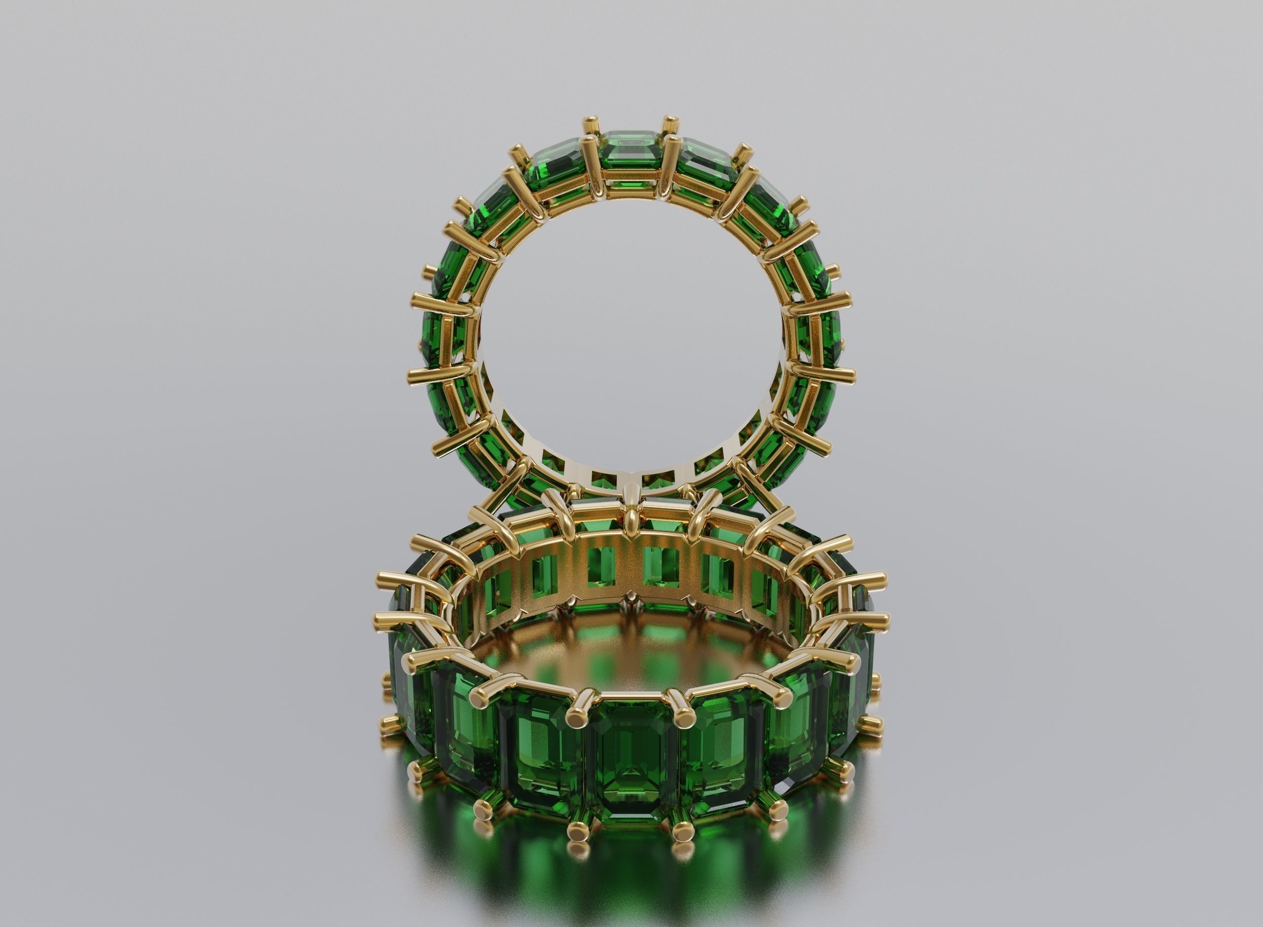 ring emerald 3D print model_2