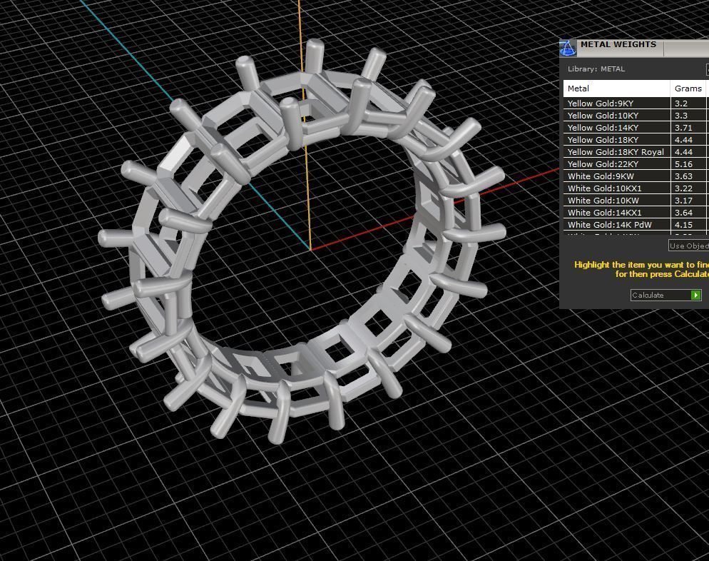 ring emerald 3D print model_7