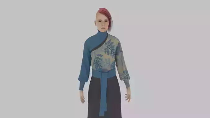 woman in asian clothes