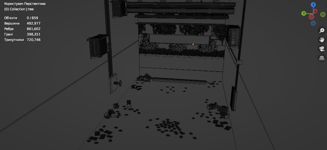 Street after the rain 3D model_4