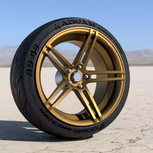 WEDS sport S5R 18 inch rims 3D print model_0