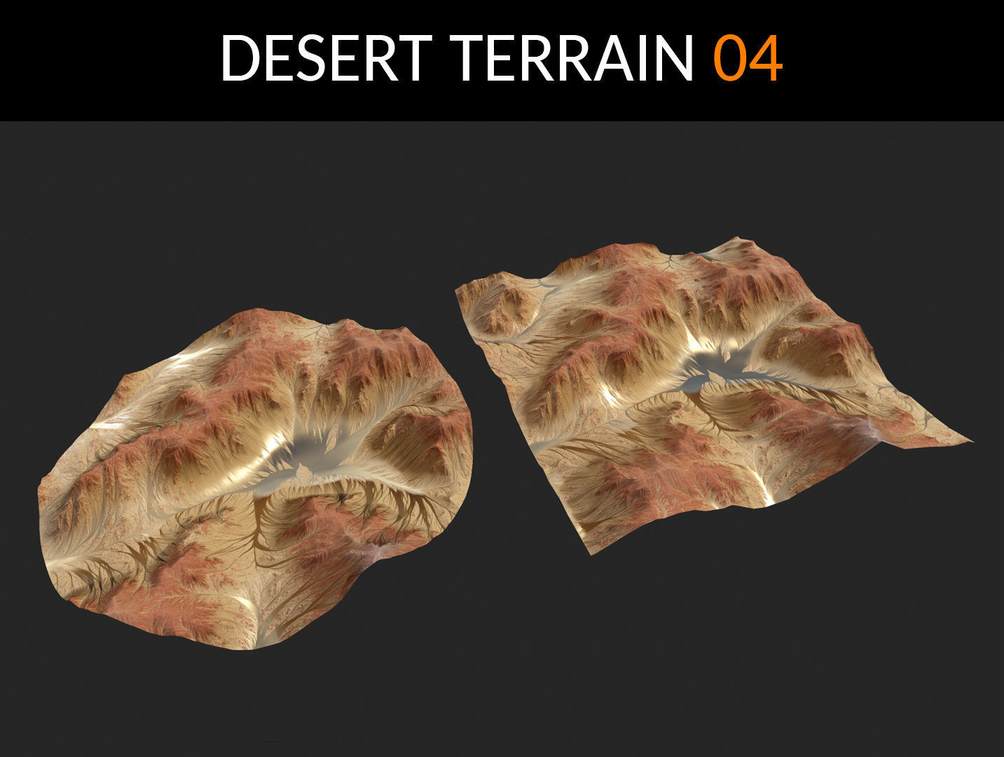 Desert Terrains Collection Low-poly 3D model_4