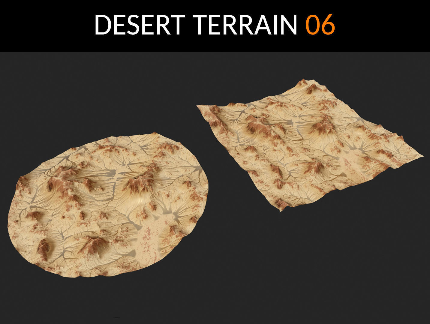 Desert Terrains Collection Low-poly 3D model_6