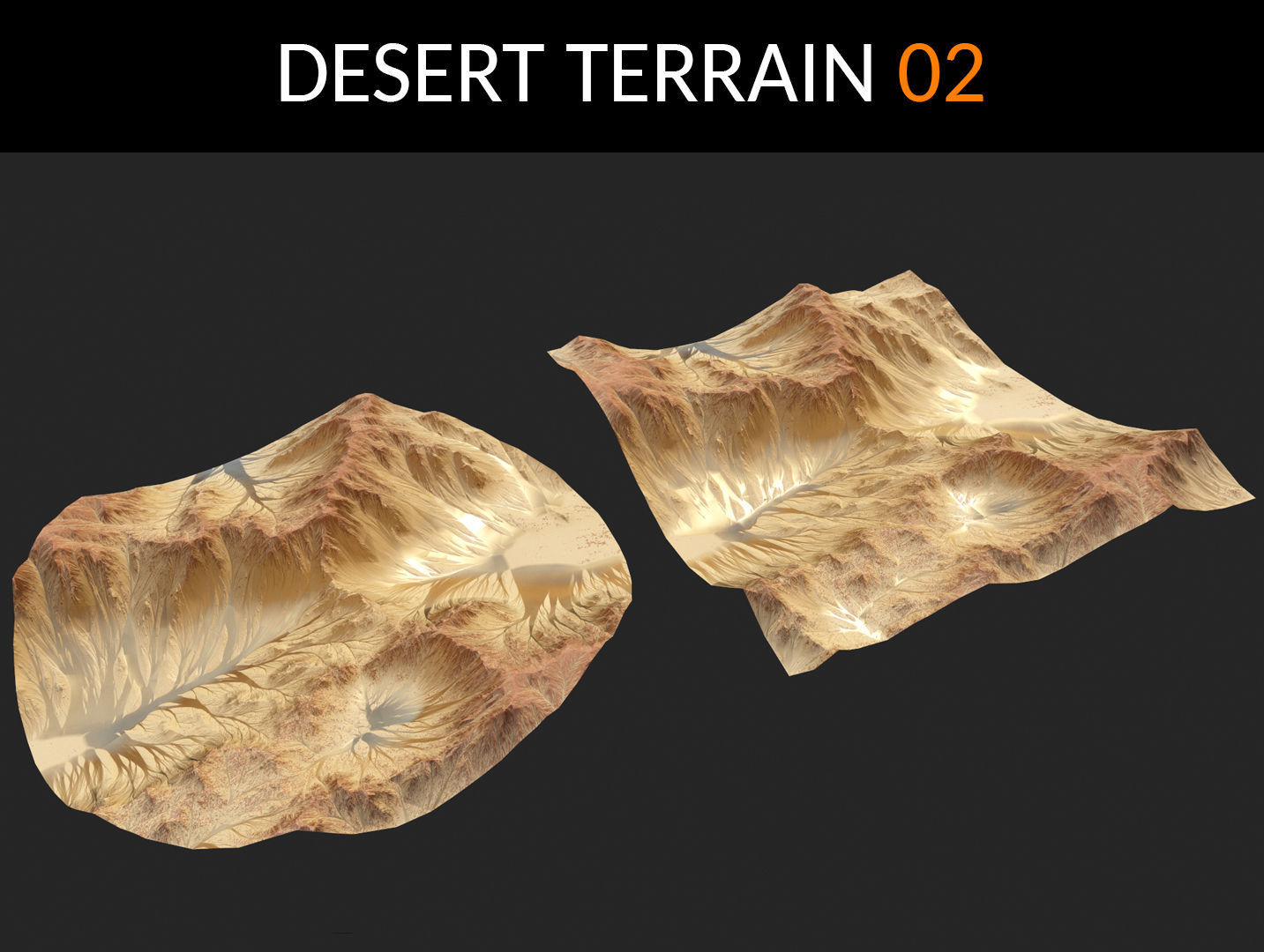 Desert Terrains Collection Low-poly 3D model_2