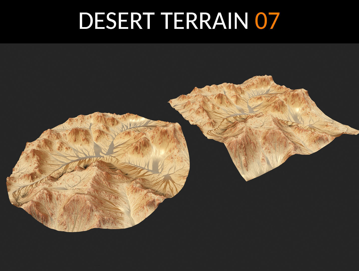 Desert Terrains Collection Low-poly 3D model_7