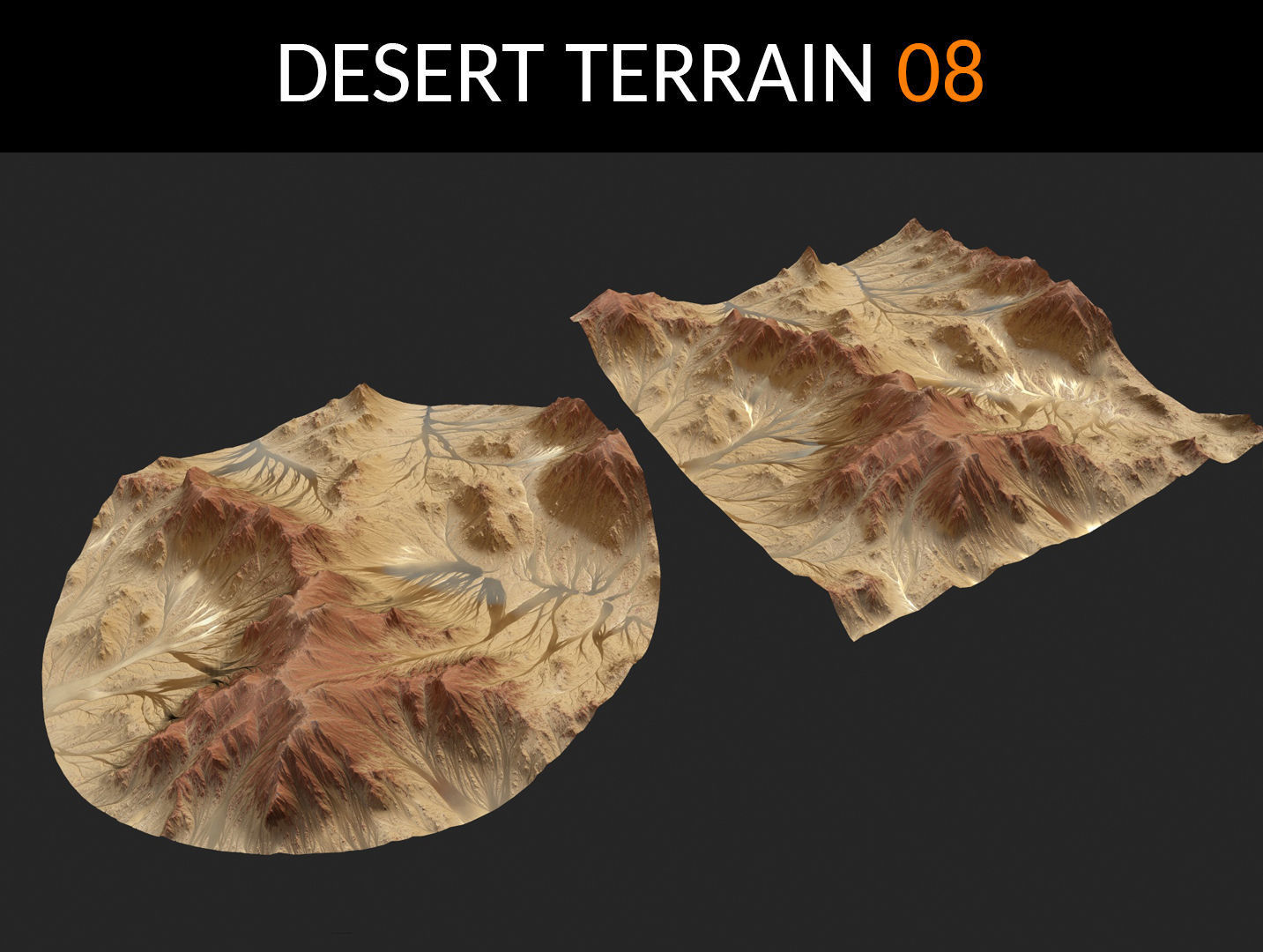 Desert Terrains Collection Low-poly 3D model_8