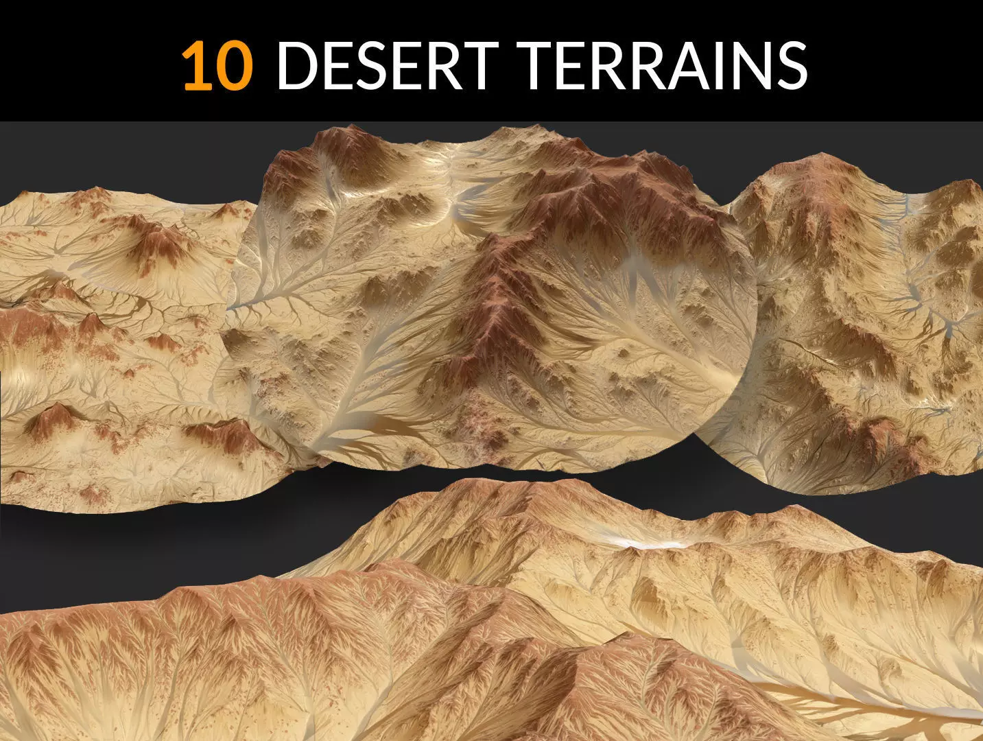 Desert Terrains Collection Low-poly 3D model_0