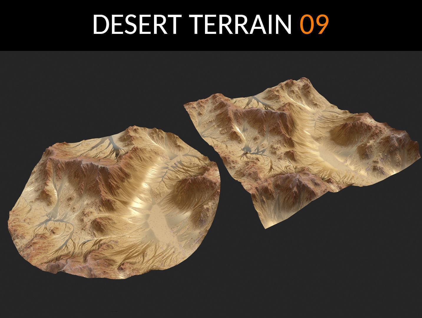 Desert Terrains Collection Low-poly 3D model_9