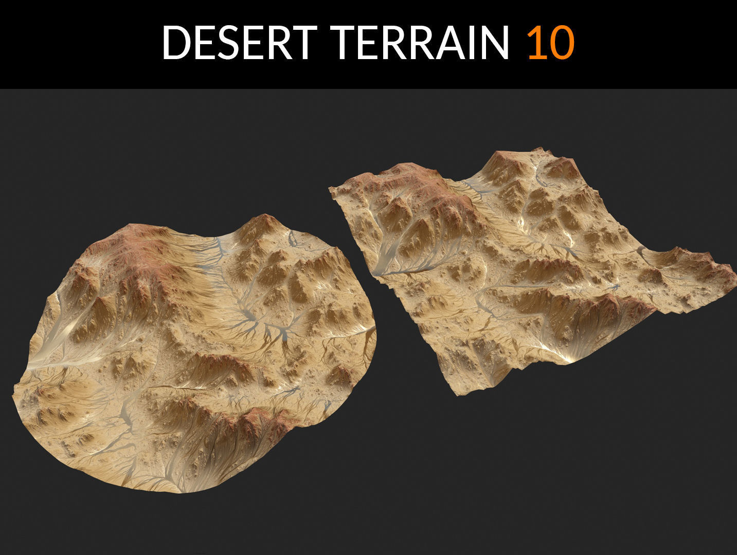 Desert Terrains Collection Low-poly 3D model_10