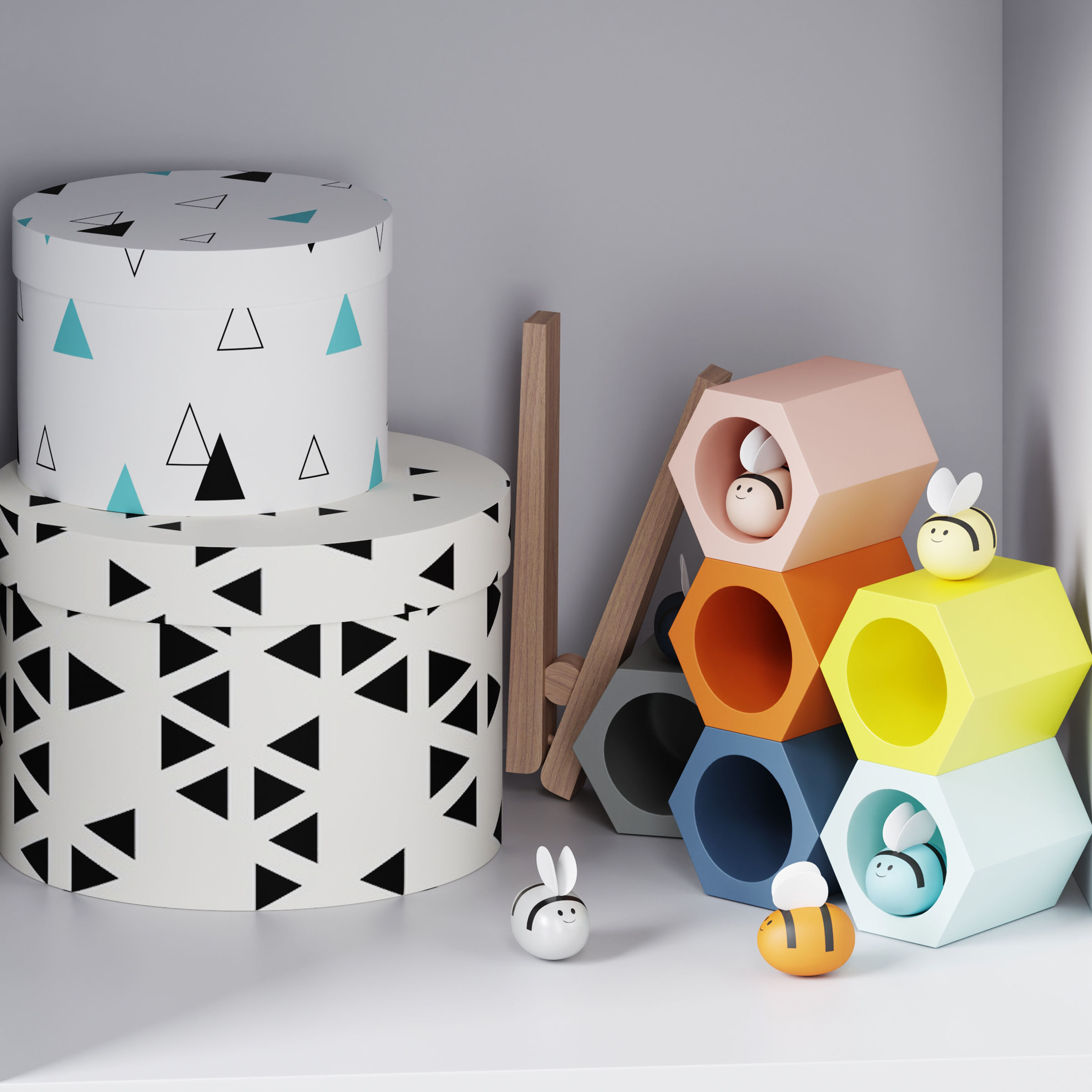 2-Pocket Storage Cabinet Bookshelf-School Library by Minime 3D model_5