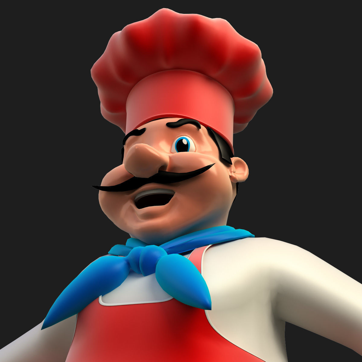 Chef cartoon 3D model_7