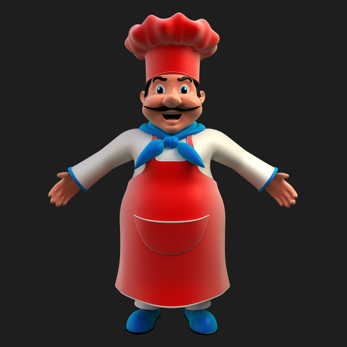 Chef cartoon 3D model_1