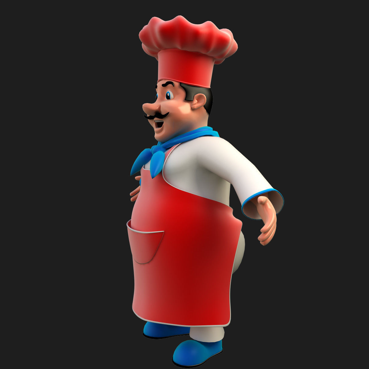 Chef cartoon 3D model_2