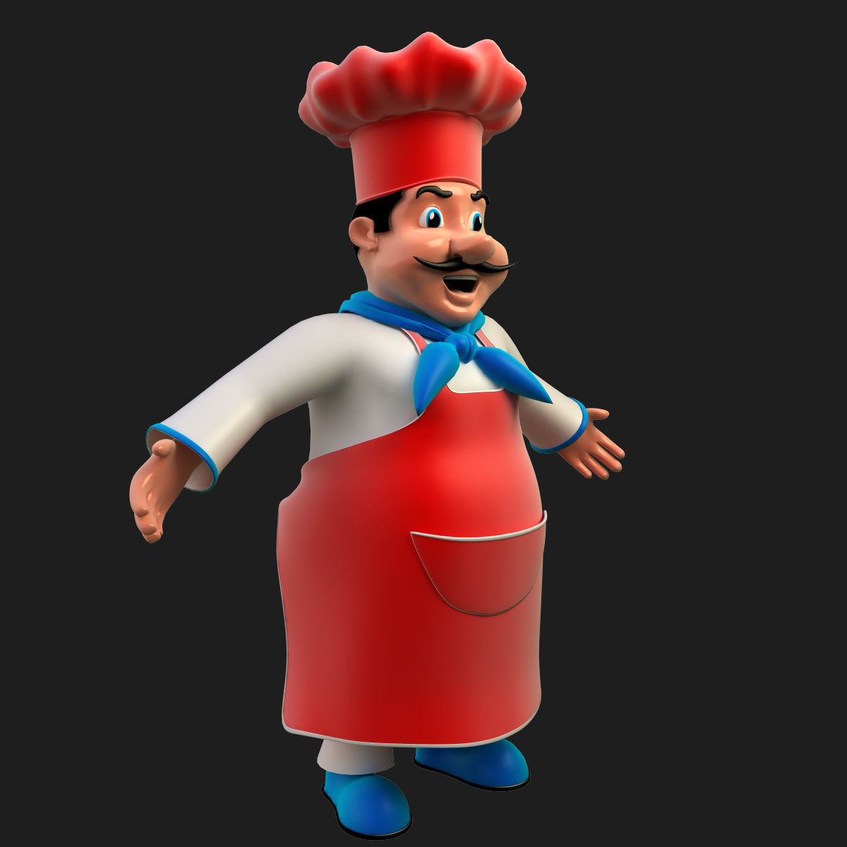 Chef cartoon 3D model_6