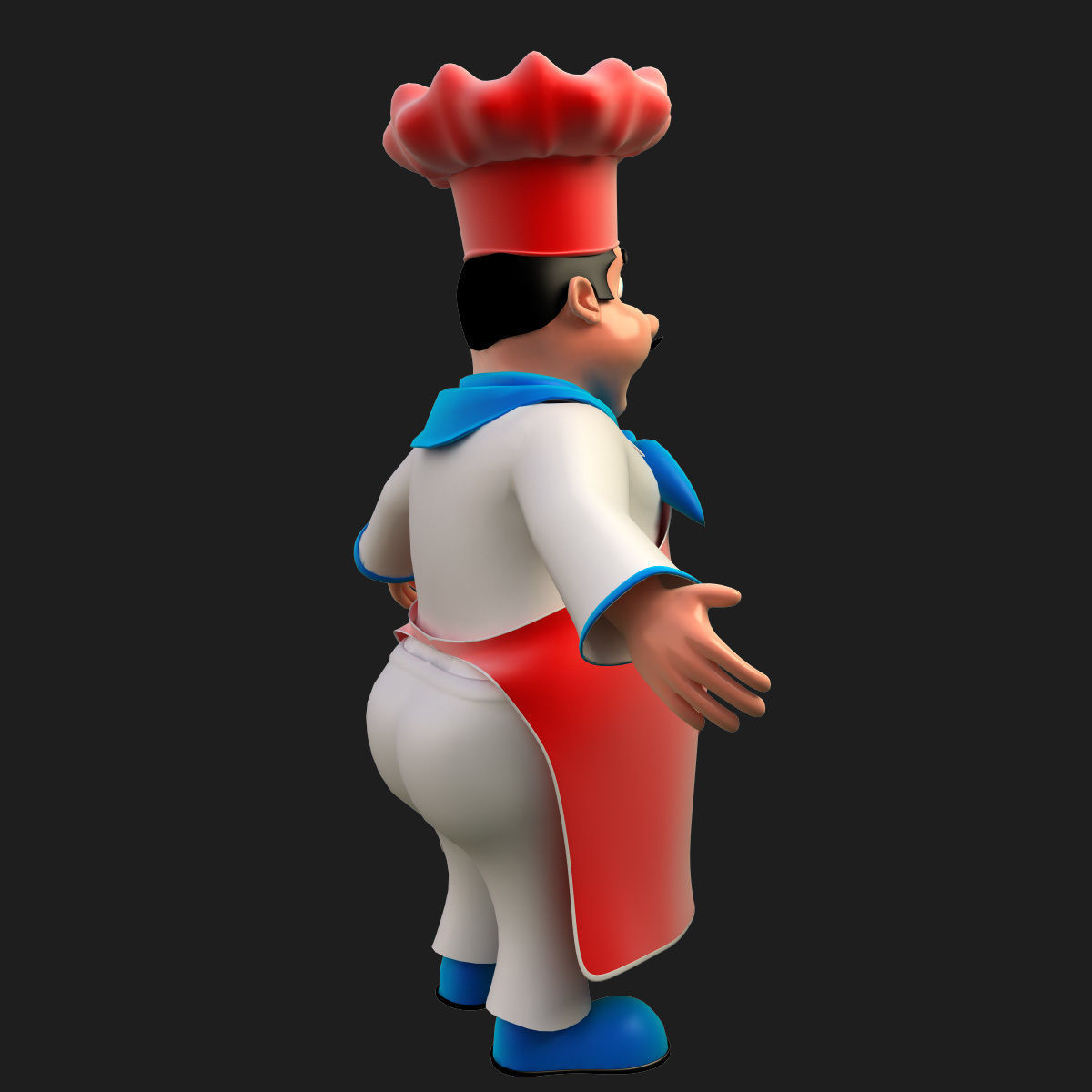 Chef cartoon 3D model_5