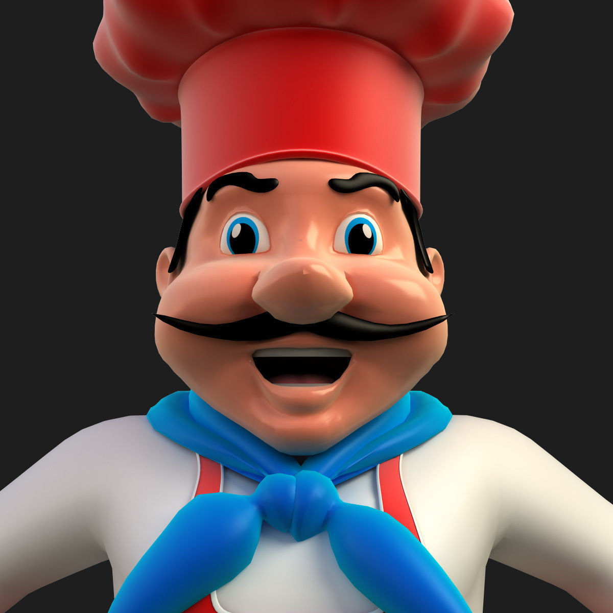 Chef cartoon 3D model_9