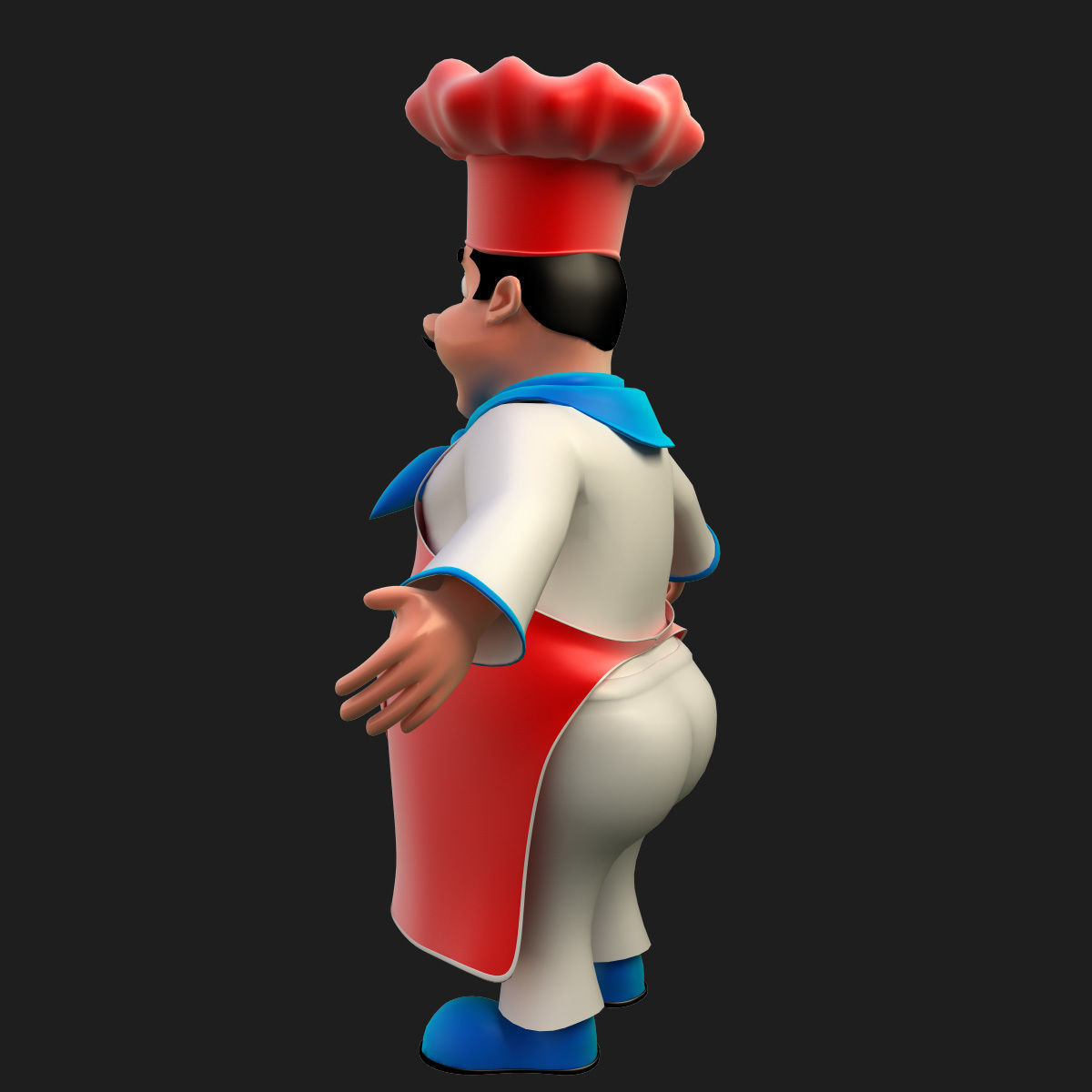 Chef cartoon 3D model_3