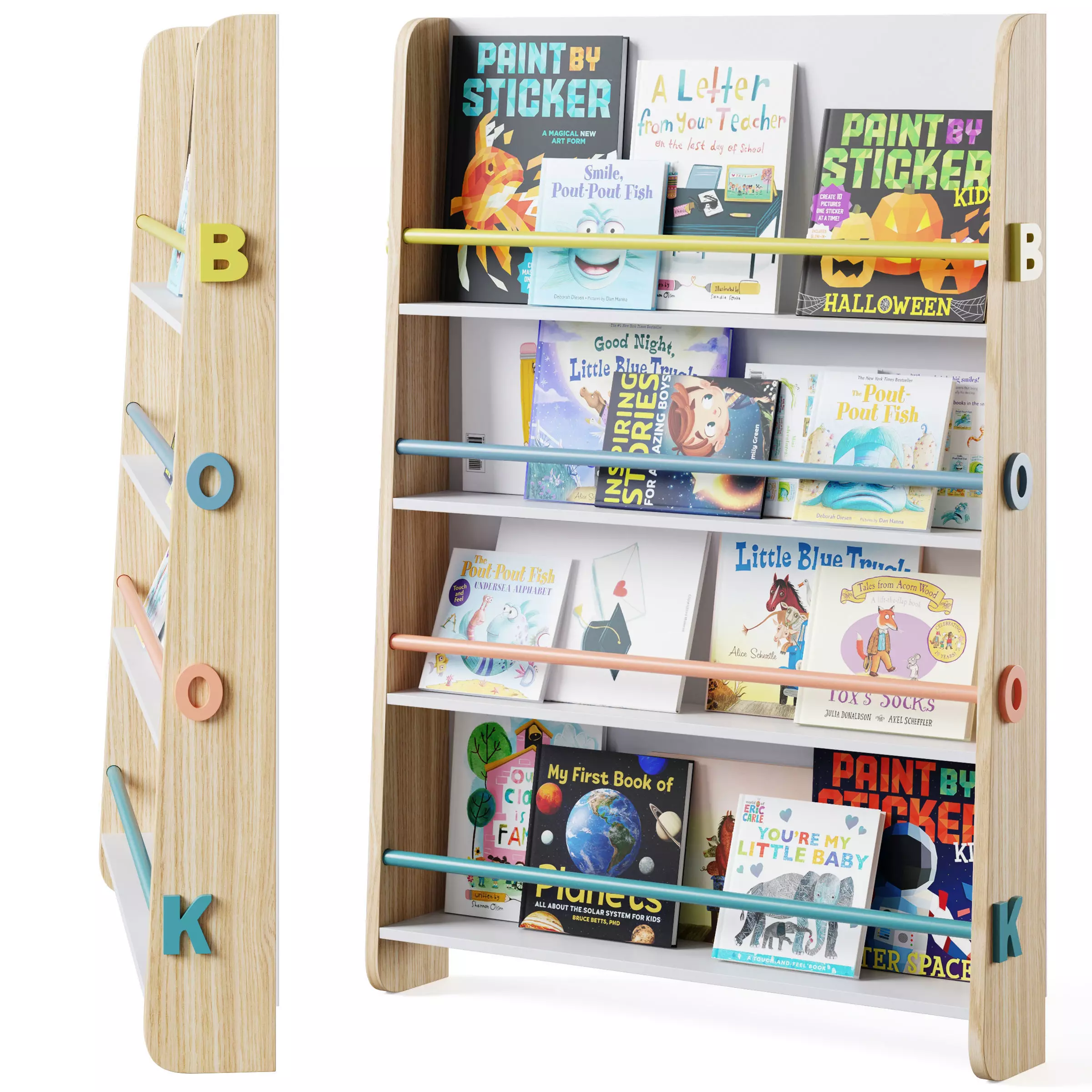 Bookshelf by Minime with childrens books 3D model_0