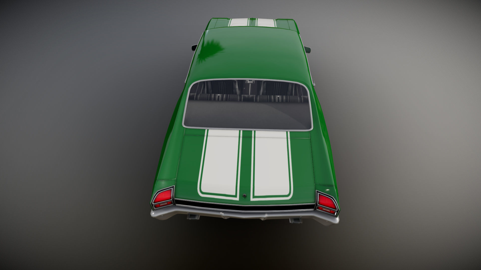 70s american coupe Low-poly 3D model_18