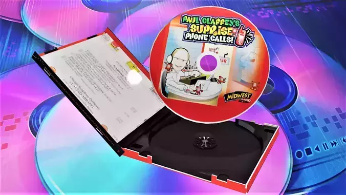 CD DVD Blueray disk cover with CD Animated 3D model