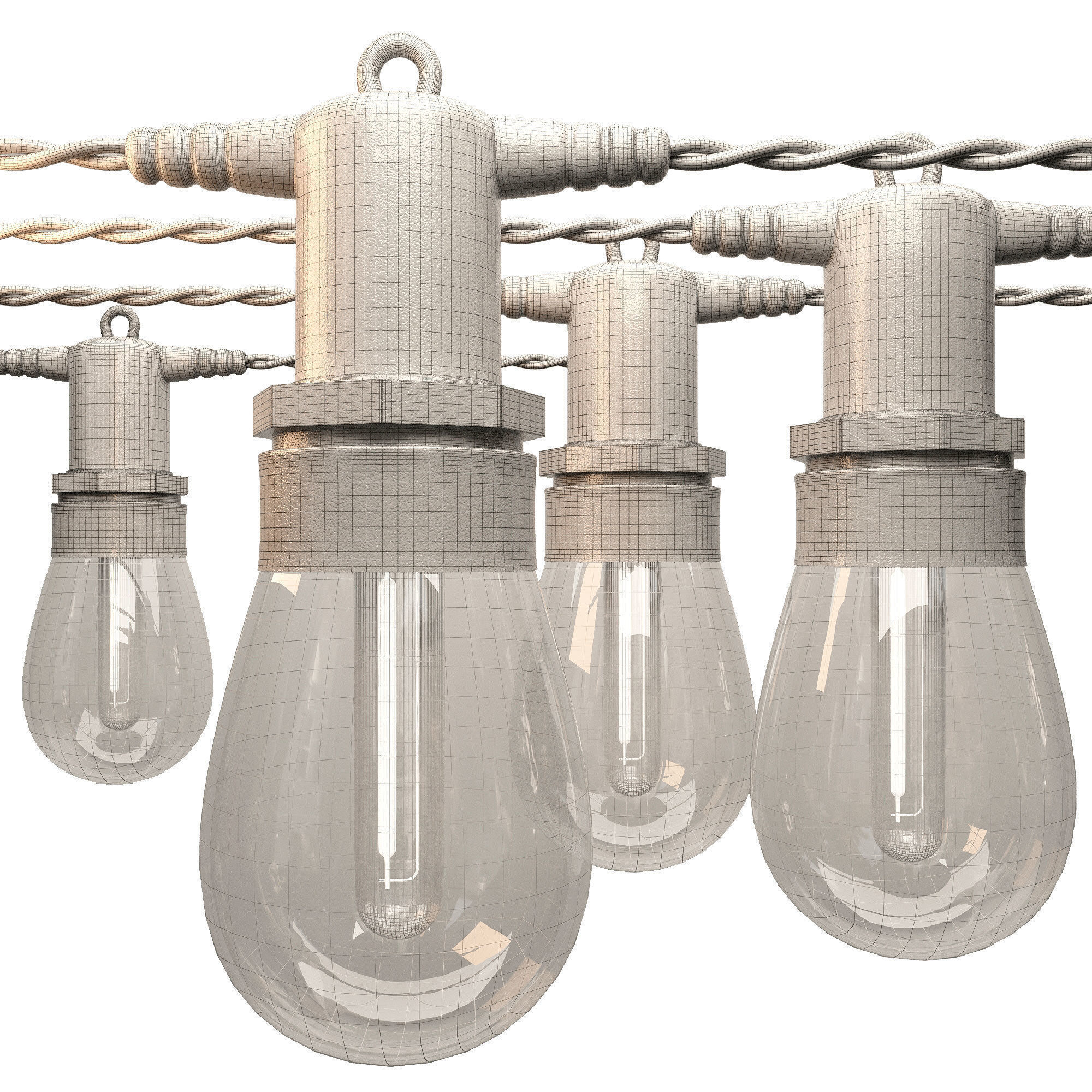 Outdoor String Lights for Patio Garden Wedding Party Lights 3D model ...