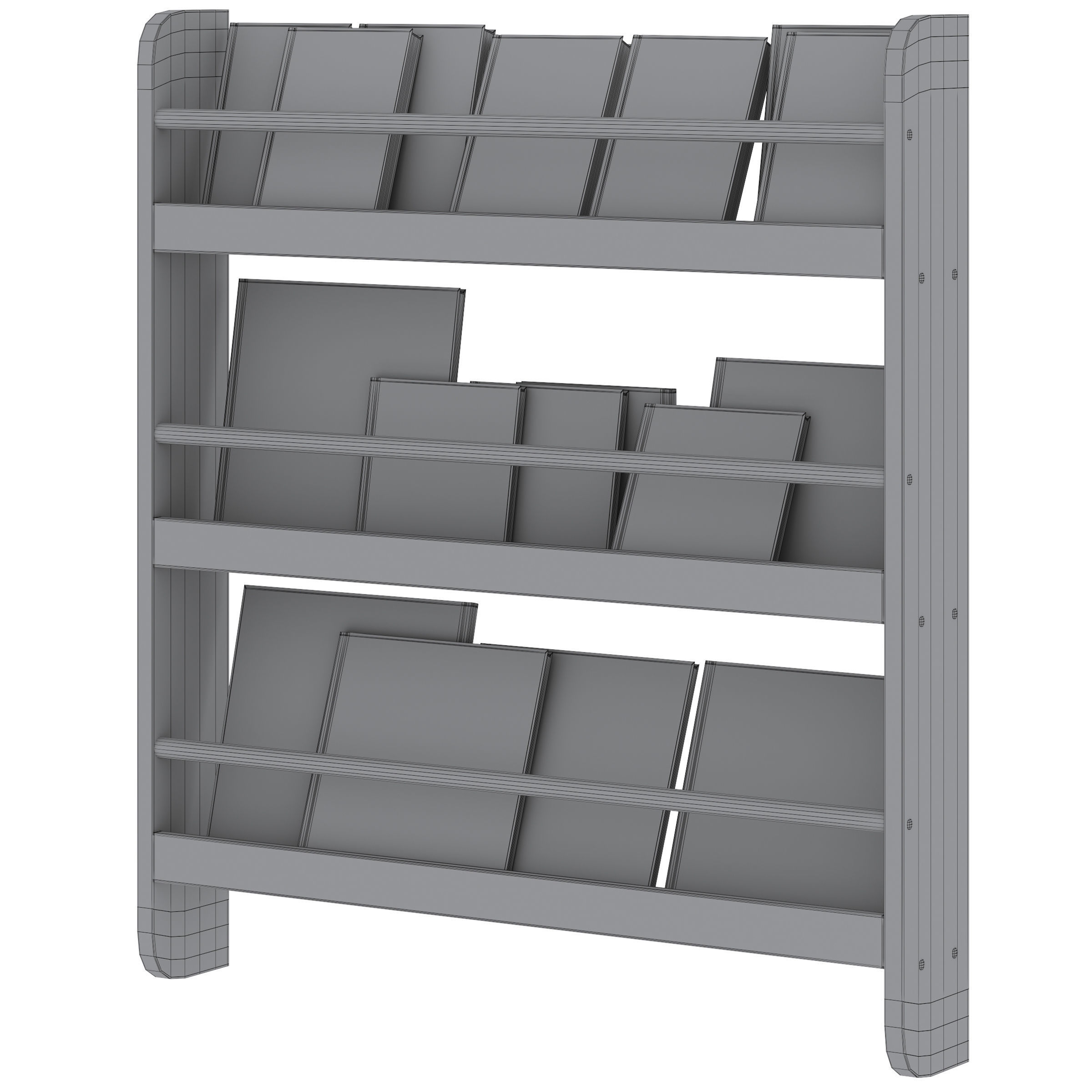 Childrens wall bookshelf by Minime with kids books 3D model_4