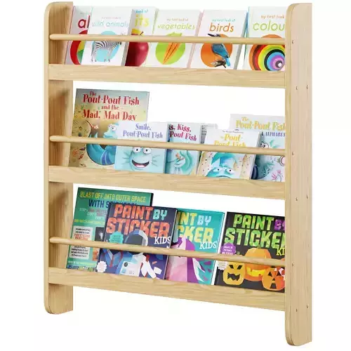 Childrens wall bookshelf by Minime with kids books