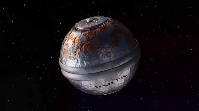 Metallic rusty space orb  3D model