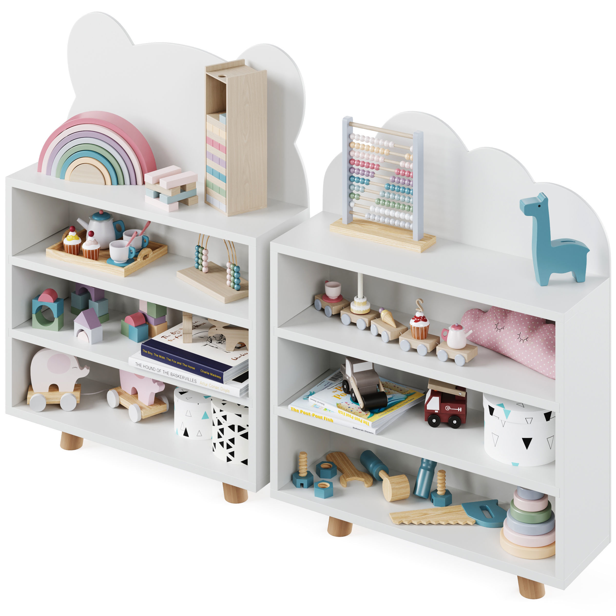 Bear and Cloud Shape Storage Unit by Minime 3D model_1