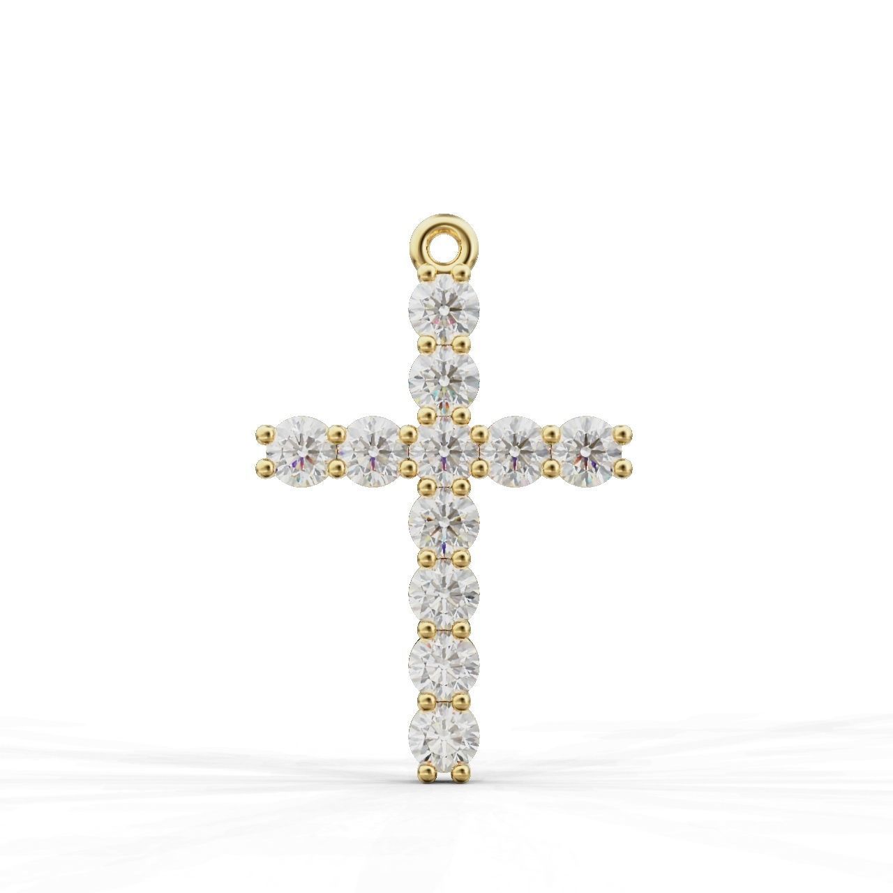 Cross-Pendant-Necklaces Round 2-5mm 3D print model_1