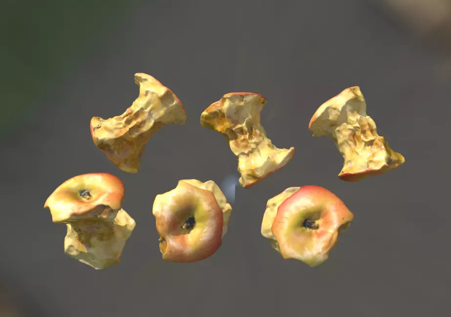 CG bitten apple 3D model_0