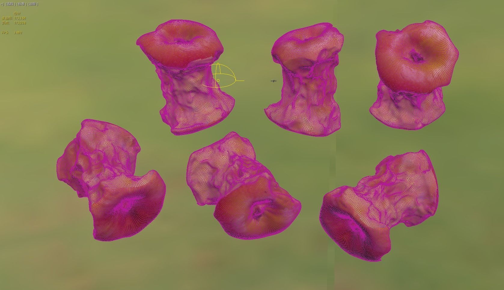 CG bitten apple 3D model_4