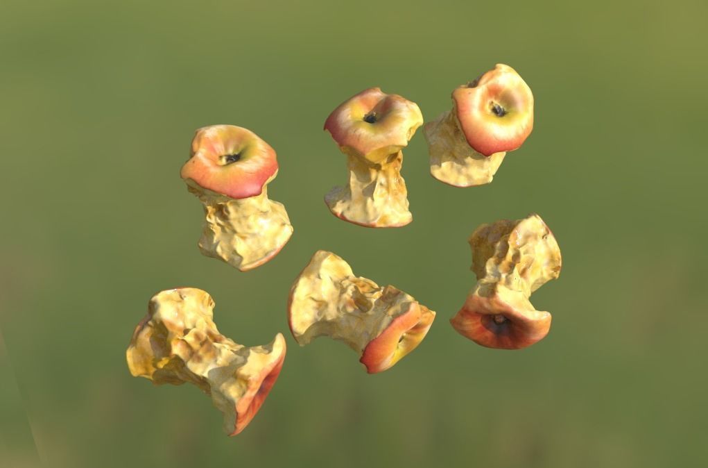 CG bitten apple 3D model_2