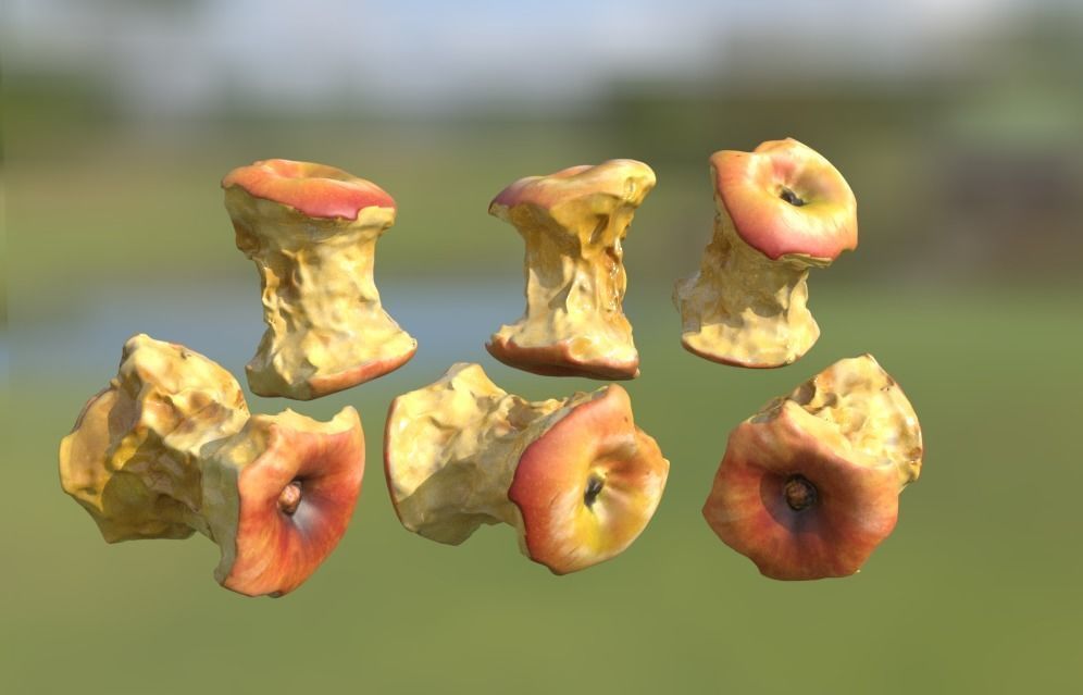 CG bitten apple 3D model_3