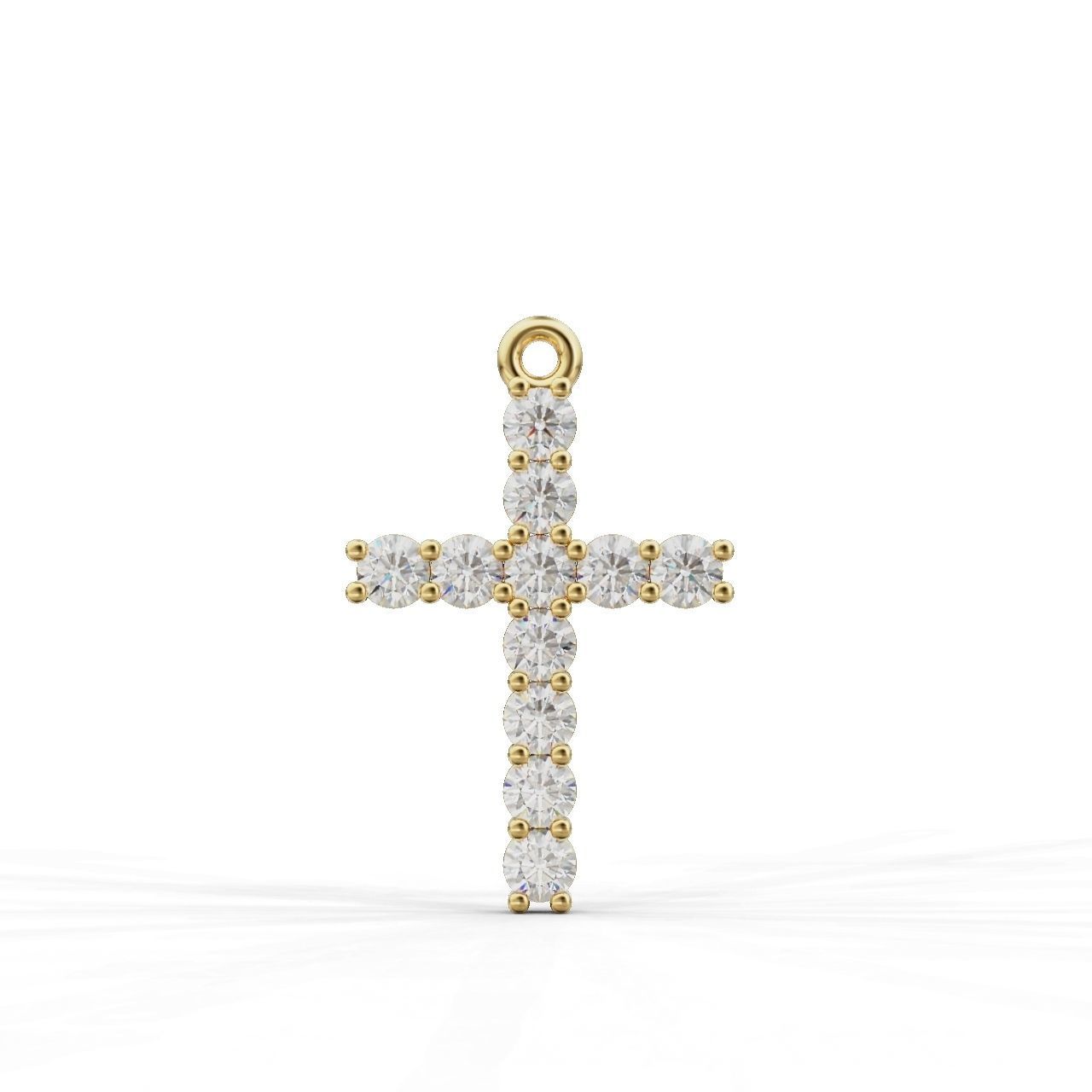 Cross-Pendant-Necklaces Round 1-5mm 3D print model_1